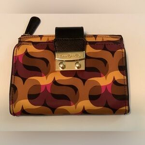Vera Bradley Wallet  Push Lock  Modern Lights Orange, Brown, Pink